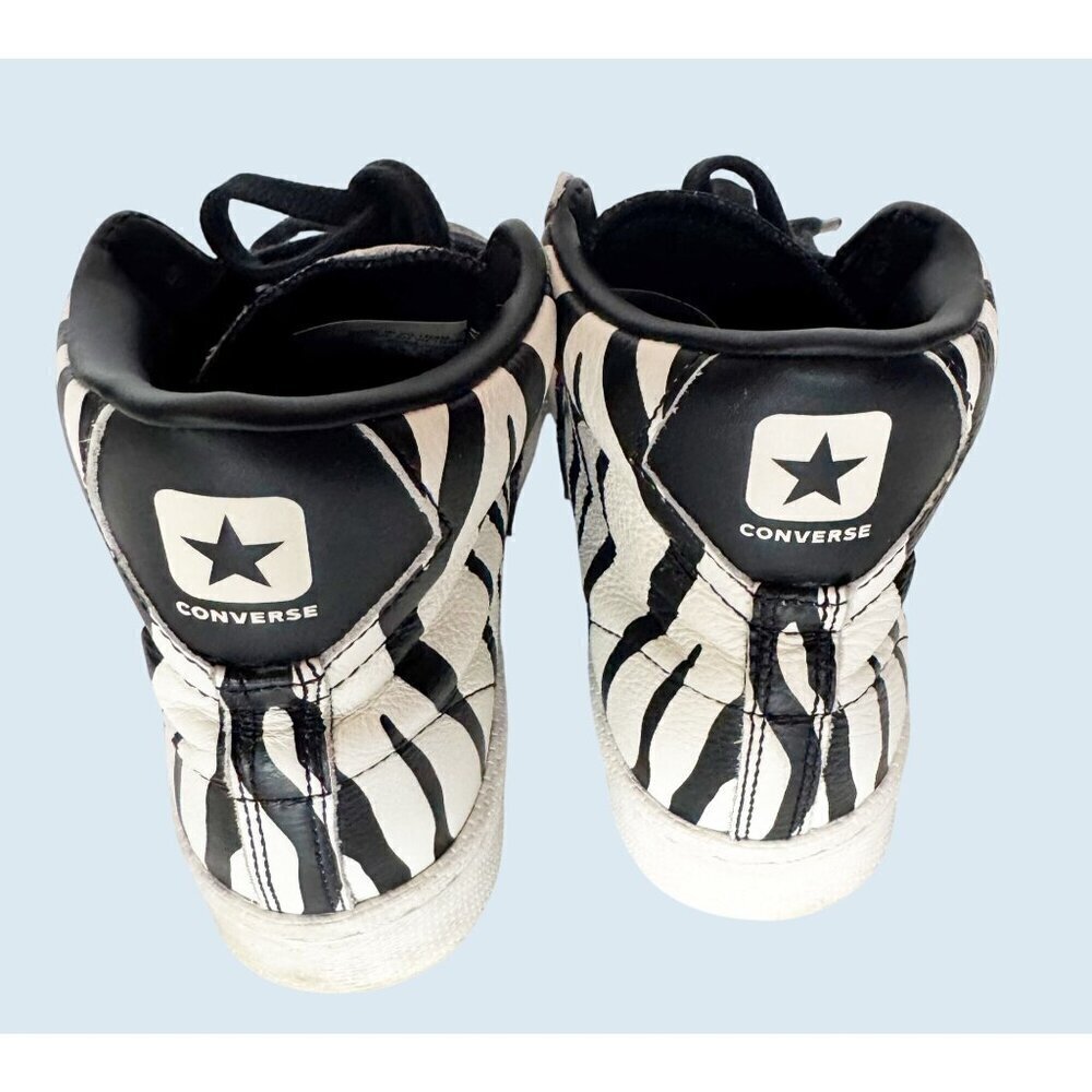 CONVERSE Retro Unisex Pro Leather Zebra Print Hi Top Sneaker Sz M 4 / W 5.5 - Picture 5 of 7